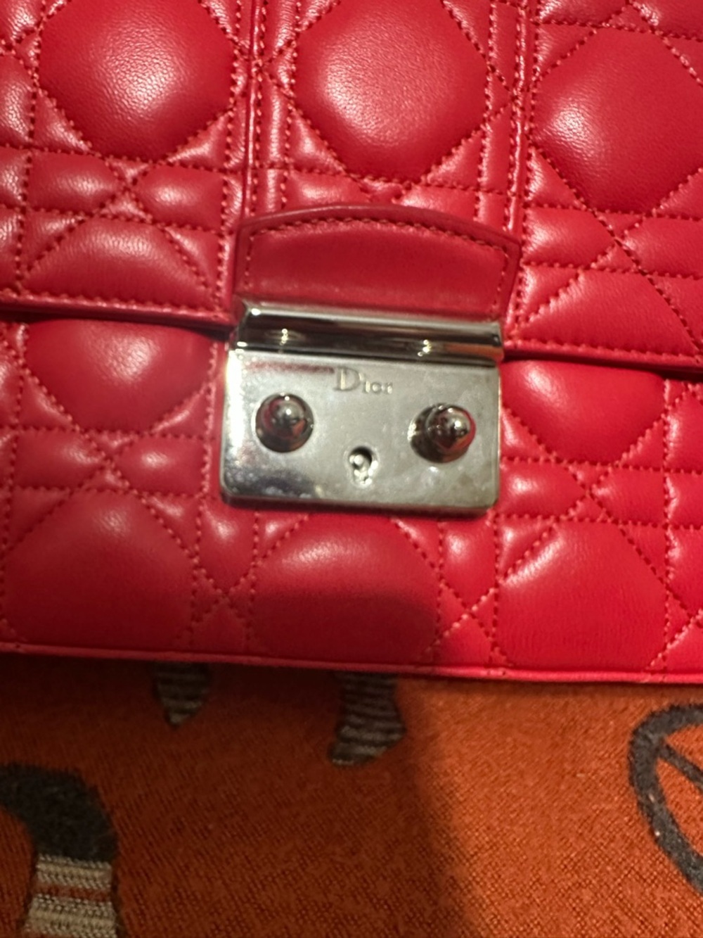 LIKE NEW - Miss Dior Cannage Red Shoulder Bag with Silver Hardware - NO CALLOUTS - Picture 7 of 15